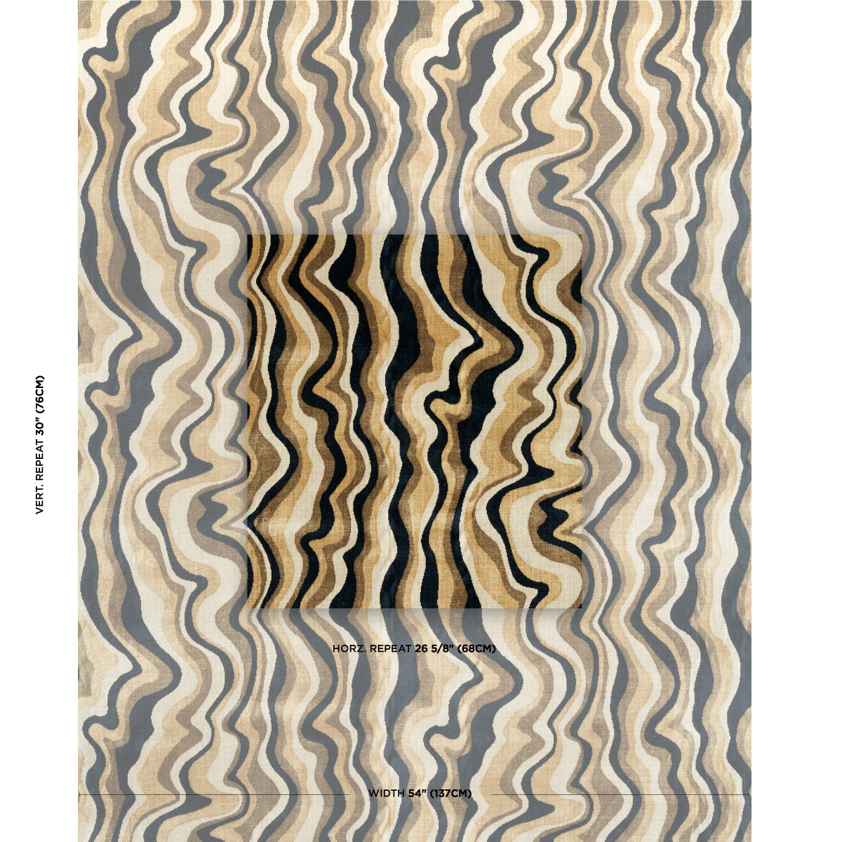 Schumacher Swirl Velvet Neutral Fabric - Eade's Wallpaper