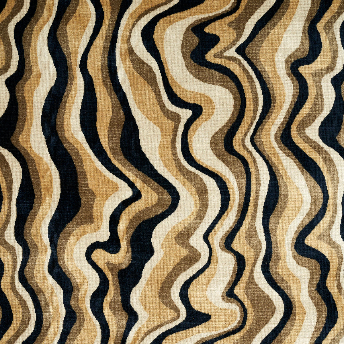 Schumacher Swirl Velvet Neutral Fabric - Eade's Wallpaper