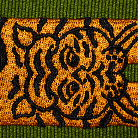 Schumacher 82511 LE TIGRE EMBROIDERED TRIM in GREEN Trim - J