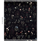 Schumacher Primavera Velvet Black Fabric - Eade's Wallpaper