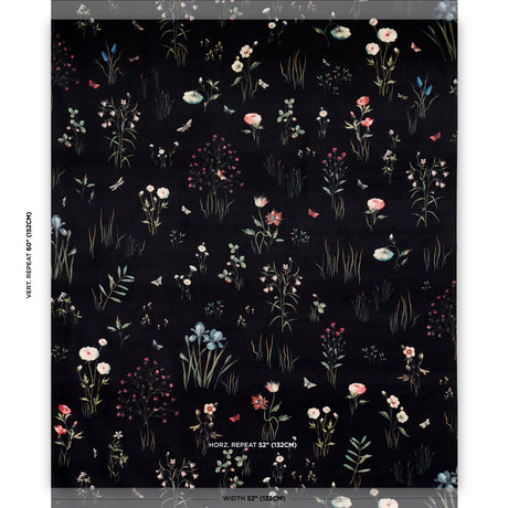 Schumacher Primavera Velvet Black Fabric - Eade's Wallpaper
