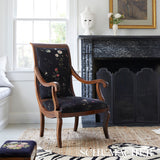 Schumacher Primavera Velvet Black Fabric - Eade's Wallpaper