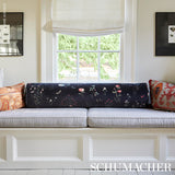 Schumacher Primavera Velvet Black Fabric - Eade's Wallpaper