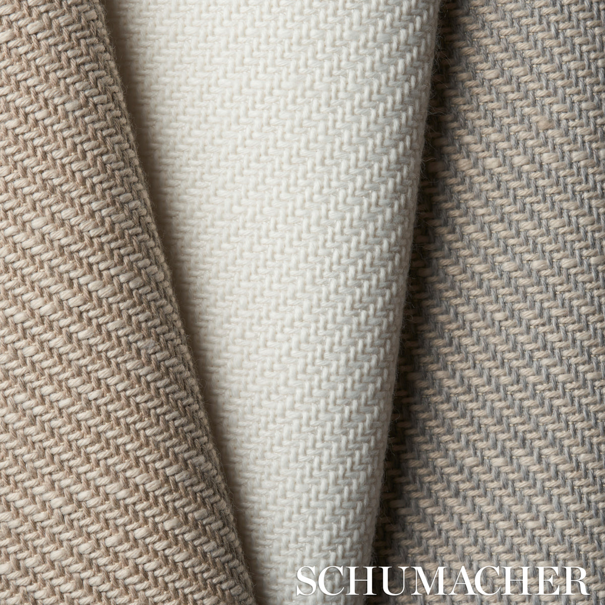 Schumacher Outdoor Heavyweight Twill White Fabric