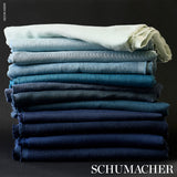 Schumacher 82623 MARCO PERFORMANCE LINEN in INDIGO Fabric - 