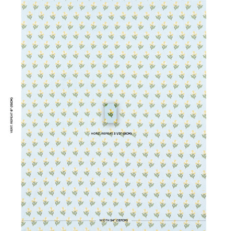 Schumacher Rosina Floral Marigold Fabric - Eade's Wallpaper