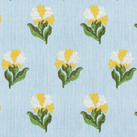 Schumacher Rosina Floral Marigold Fabric - Eade's Wallpaper