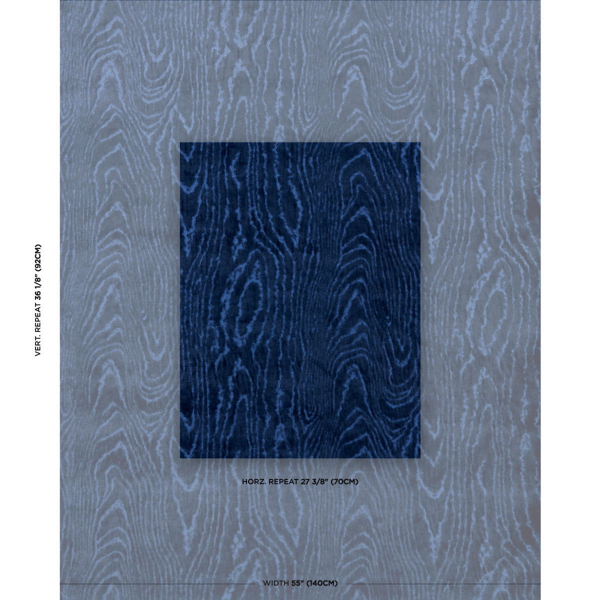 Schumacher Marisa Moire Velvet Lapis Fabric