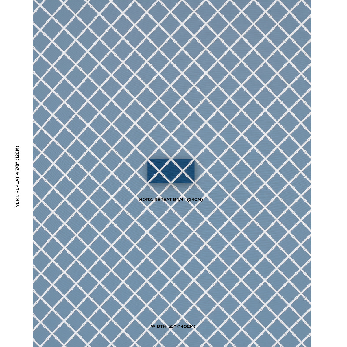 Schumacher Bamboo Trellis Indoor/Outdoor Navy Fabric