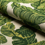 Schumacher Tropical Leaf Indoor/Outdoor Green Fabric - Eade's Wallpaper