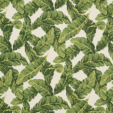 Schumacher Tropical Leaf Indoor/Outdoor Green Fabric - Eade's Wallpaper