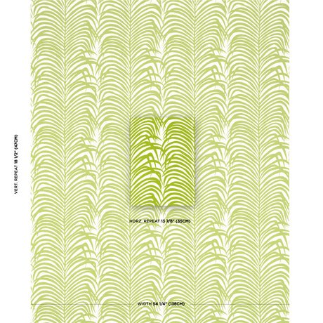 Schumacher Zebra Palm Woven Indoor/Outdoor Green Fabric - Eade's Wallpaper