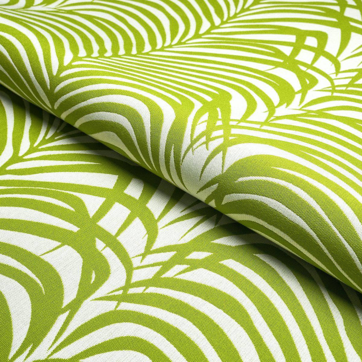 Schumacher Zebra Palm Woven Indoor/Outdoor Green Fabric