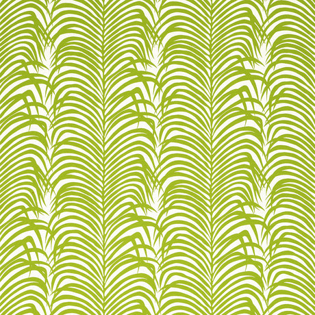 Schumacher Zebra Palm Woven Indoor/Outdoor Green Fabric - Eade's Wallpaper