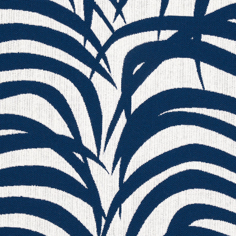 Schumacher 82781 ZEBRA PALM INDOOR/OUTDOOR in NAVY Fabric - 
