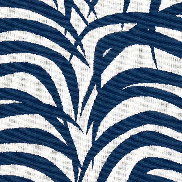 Schumacher 82781 ZEBRA PALM INDOOR/OUTDOOR in NAVY Fabric - 