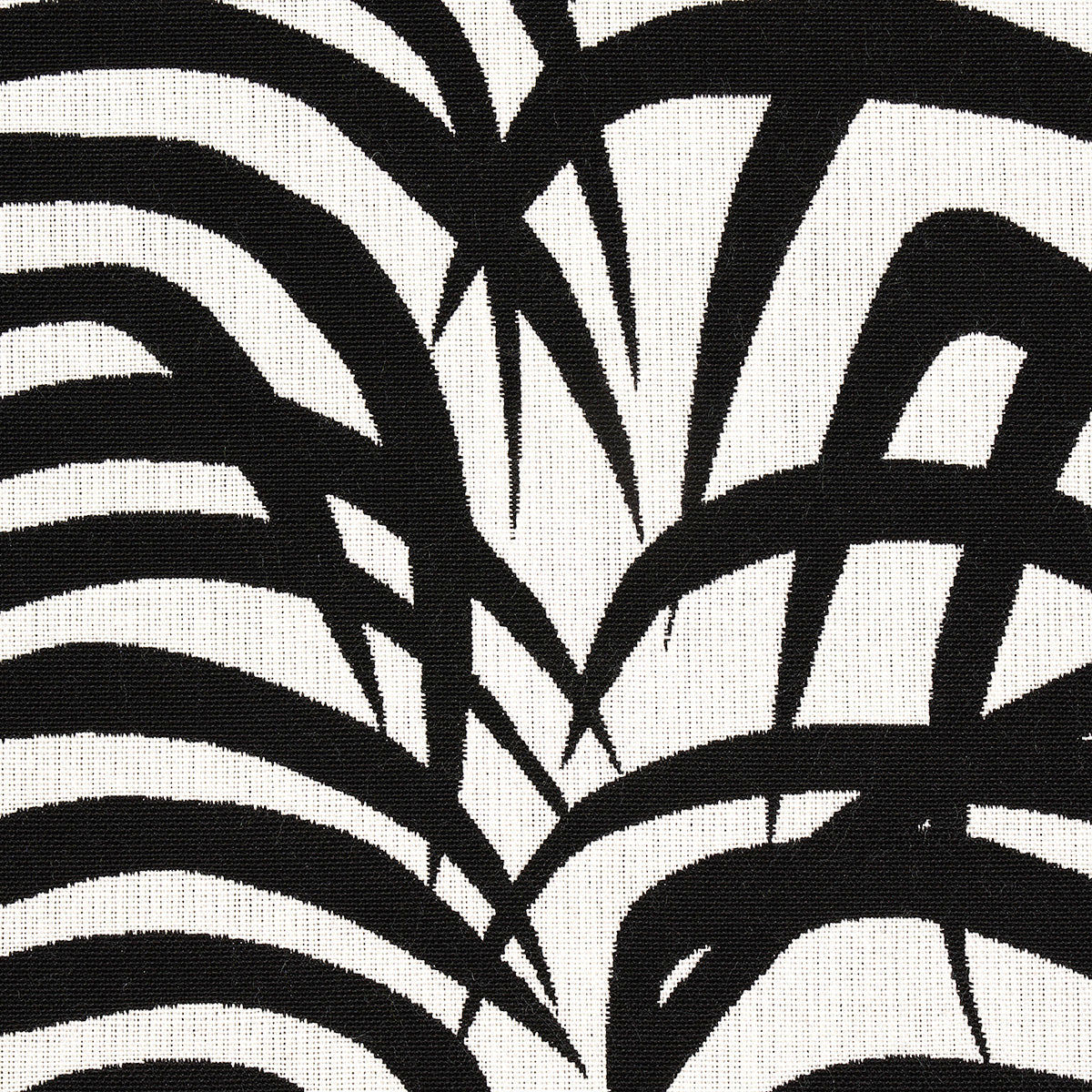 Schumacher 82782 ZEBRA PALM INDOOR/OUTDOOR in BLACK Fabric -