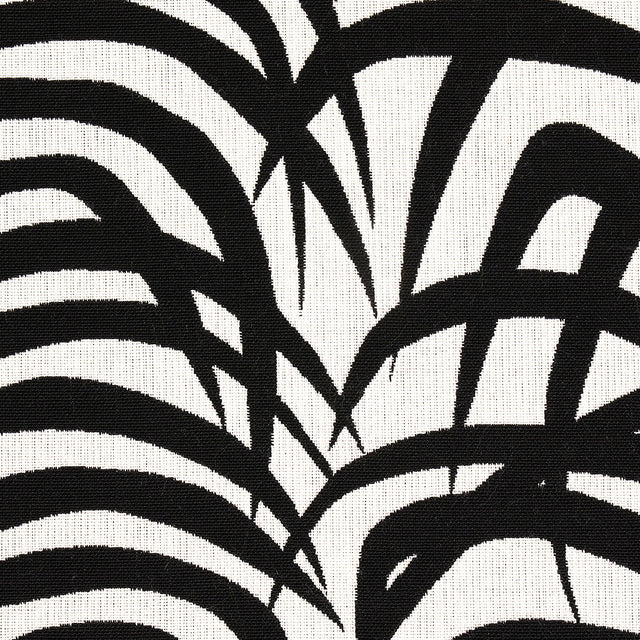 Schumacher 82782 ZEBRA PALM INDOOR/OUTDOOR in BLACK Fabric -