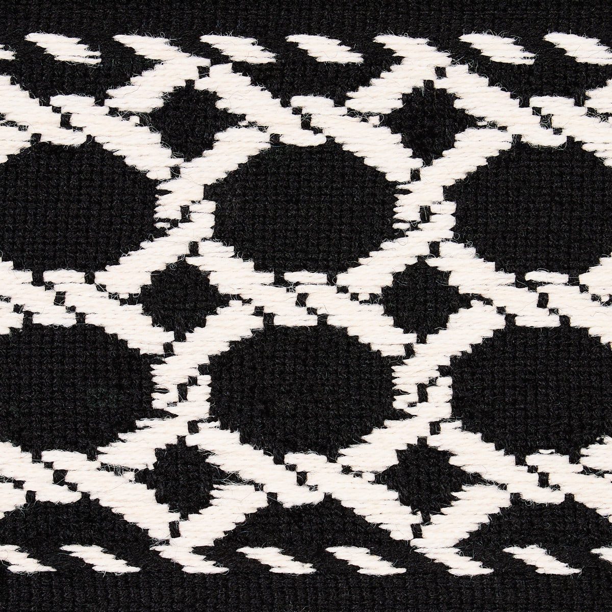 Schumacher 82824 LATTICE INDOOR/OUTDOOR TAPE in BLACK Trim -