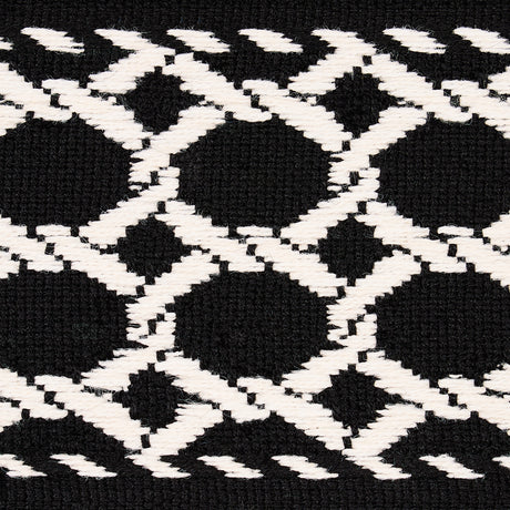 Schumacher 82824 LATTICE INDOOR/OUTDOOR TAPE in BLACK Trim -