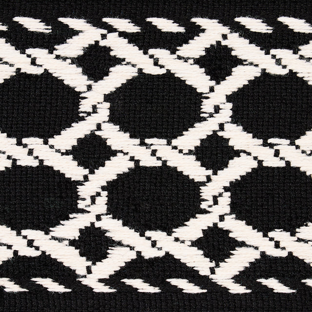 Schumacher 82824 LATTICE INDOOR/OUTDOOR TAPE in BLACK Trim -
