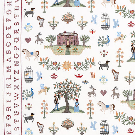 Schumacher Merrifield Sampler Document Fabric - Eade's Wallpaper