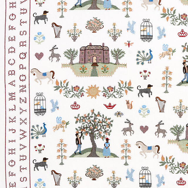 Schumacher Merrifield Sampler Document Fabric - Eade's Wallpaper