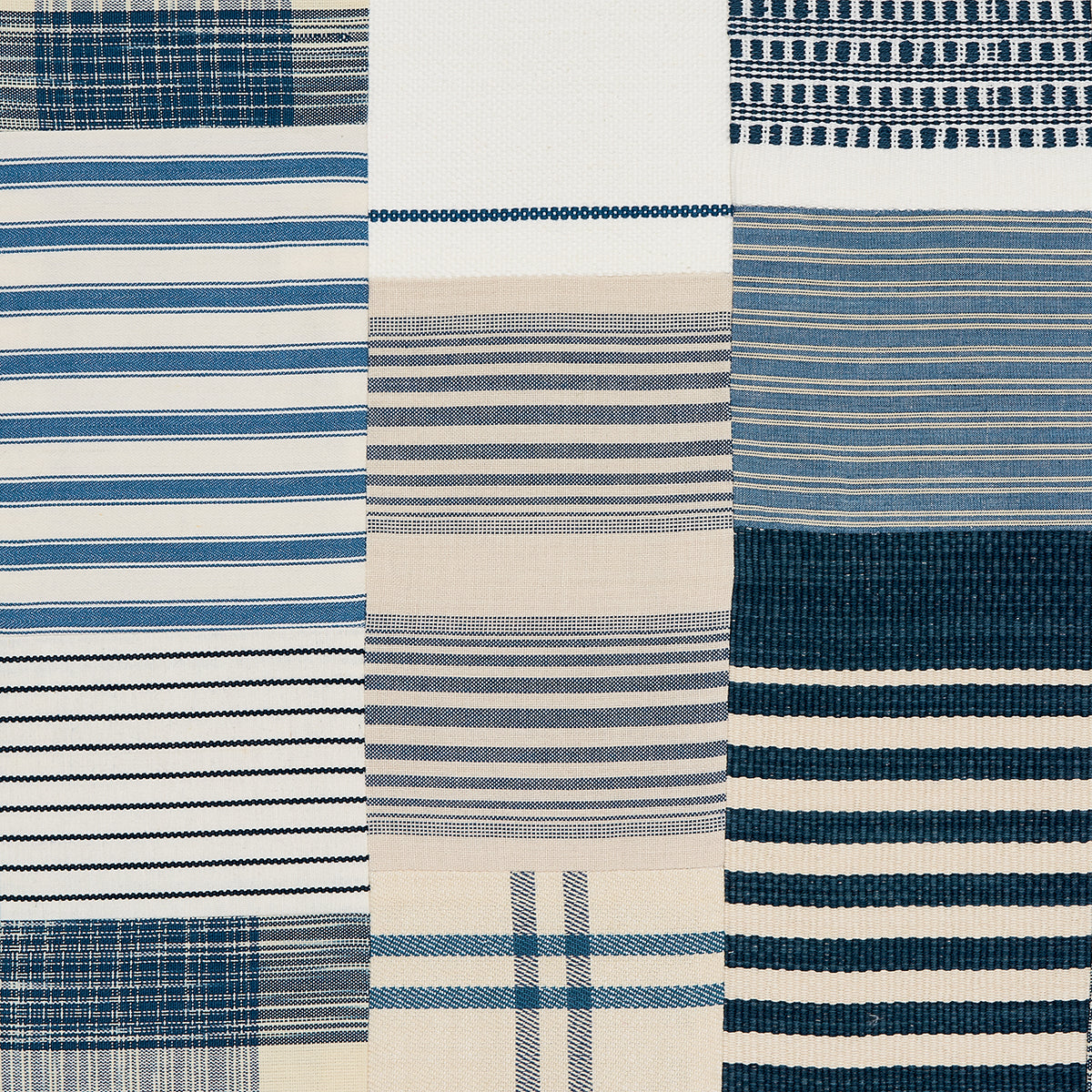 Schumacher Carlisle Patchwork Indigo Fabric