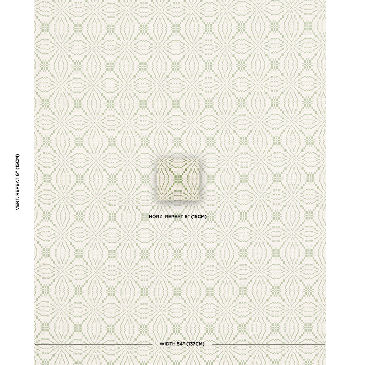 Schumacher Francestown Coverlet Leaf Fabric