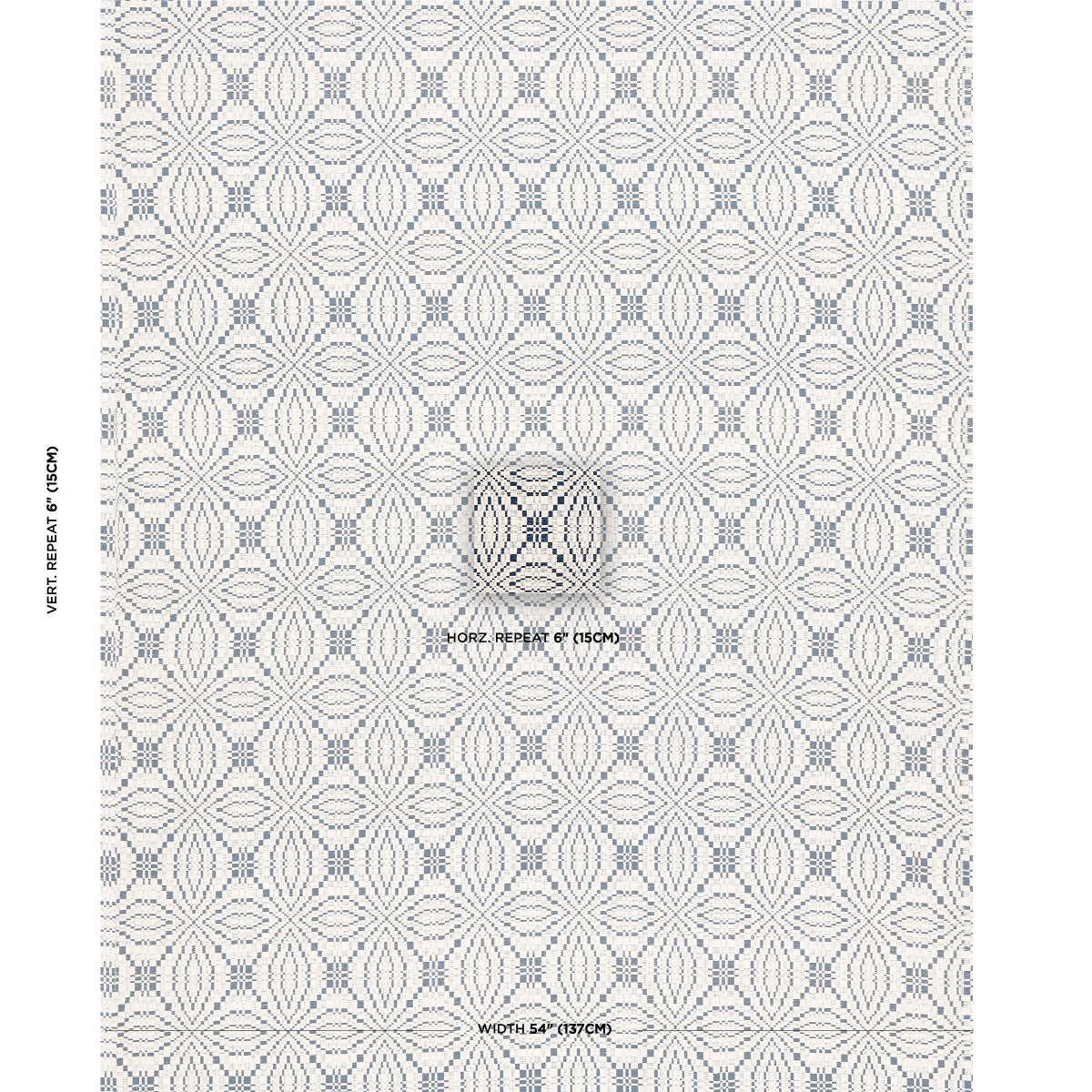 Schumacher Francestown Coverlet Navy Fabric
