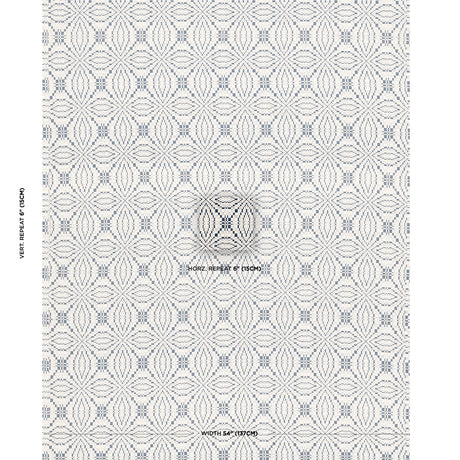 Schumacher Francestown Coverlet Navy Fabric