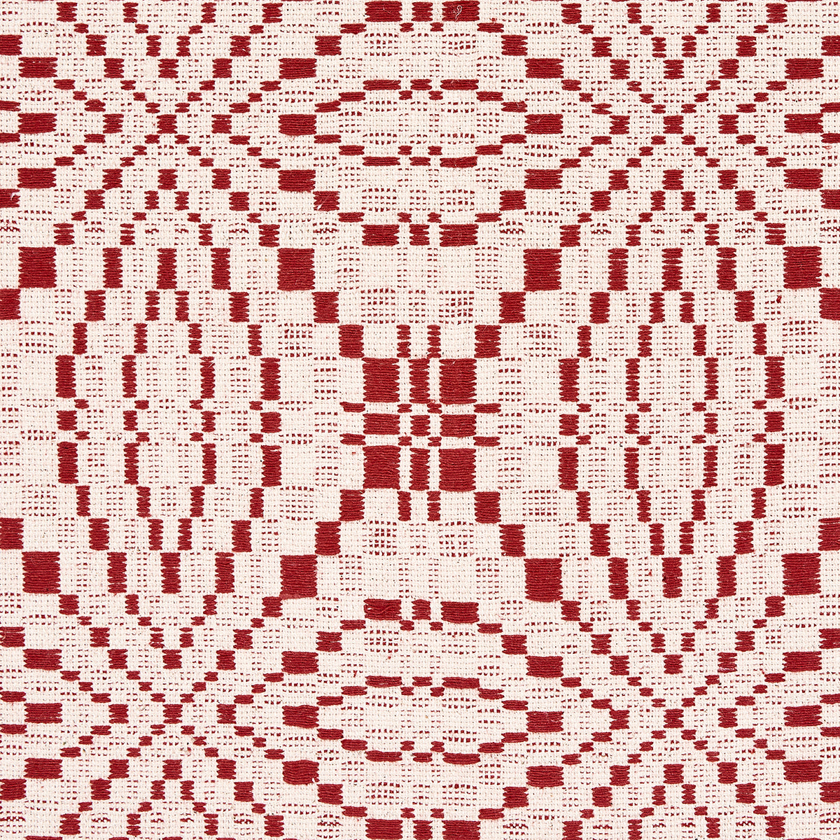 Schumacher Francestown Coverlet Crimson Fabric