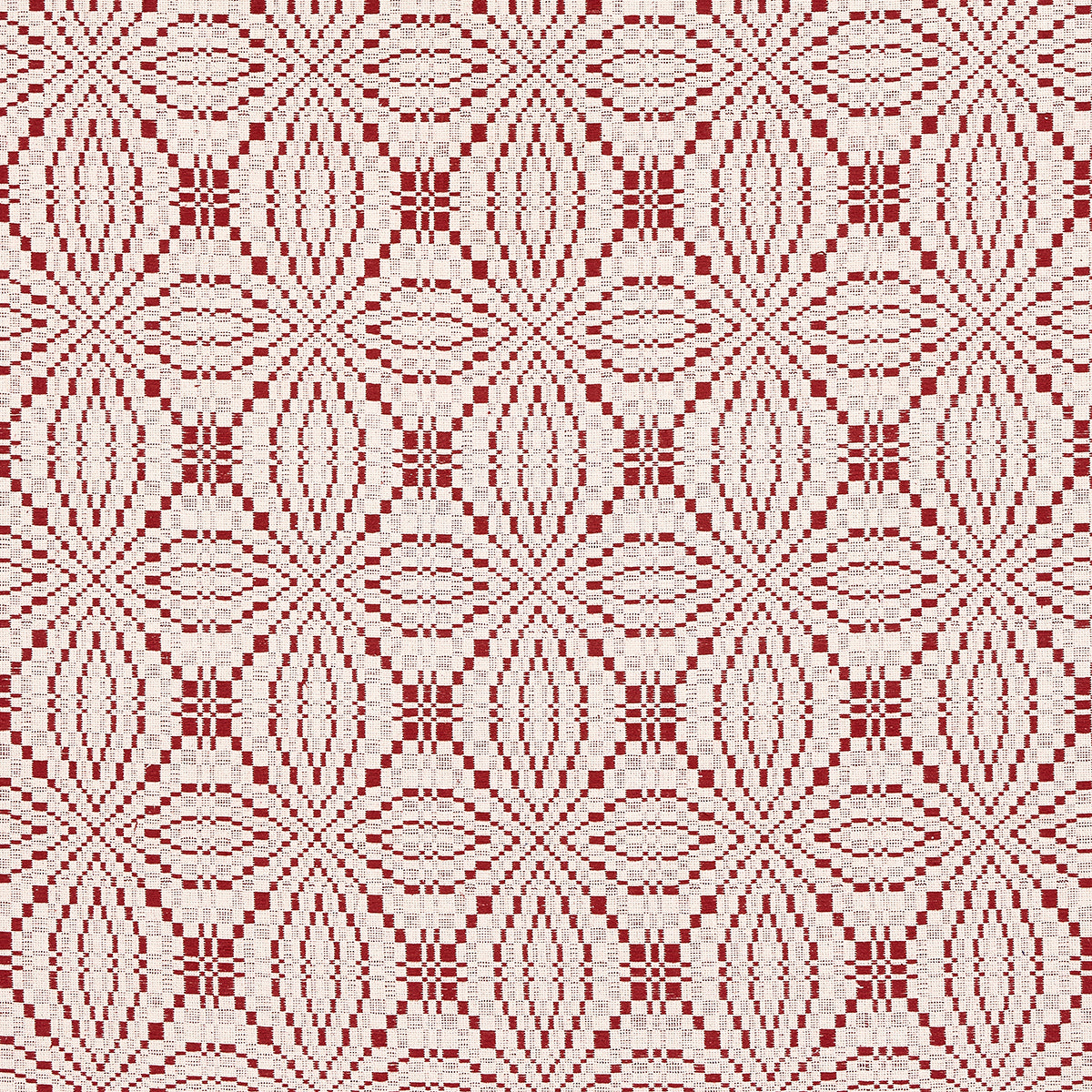 Schumacher Francestown Coverlet Crimson Fabric