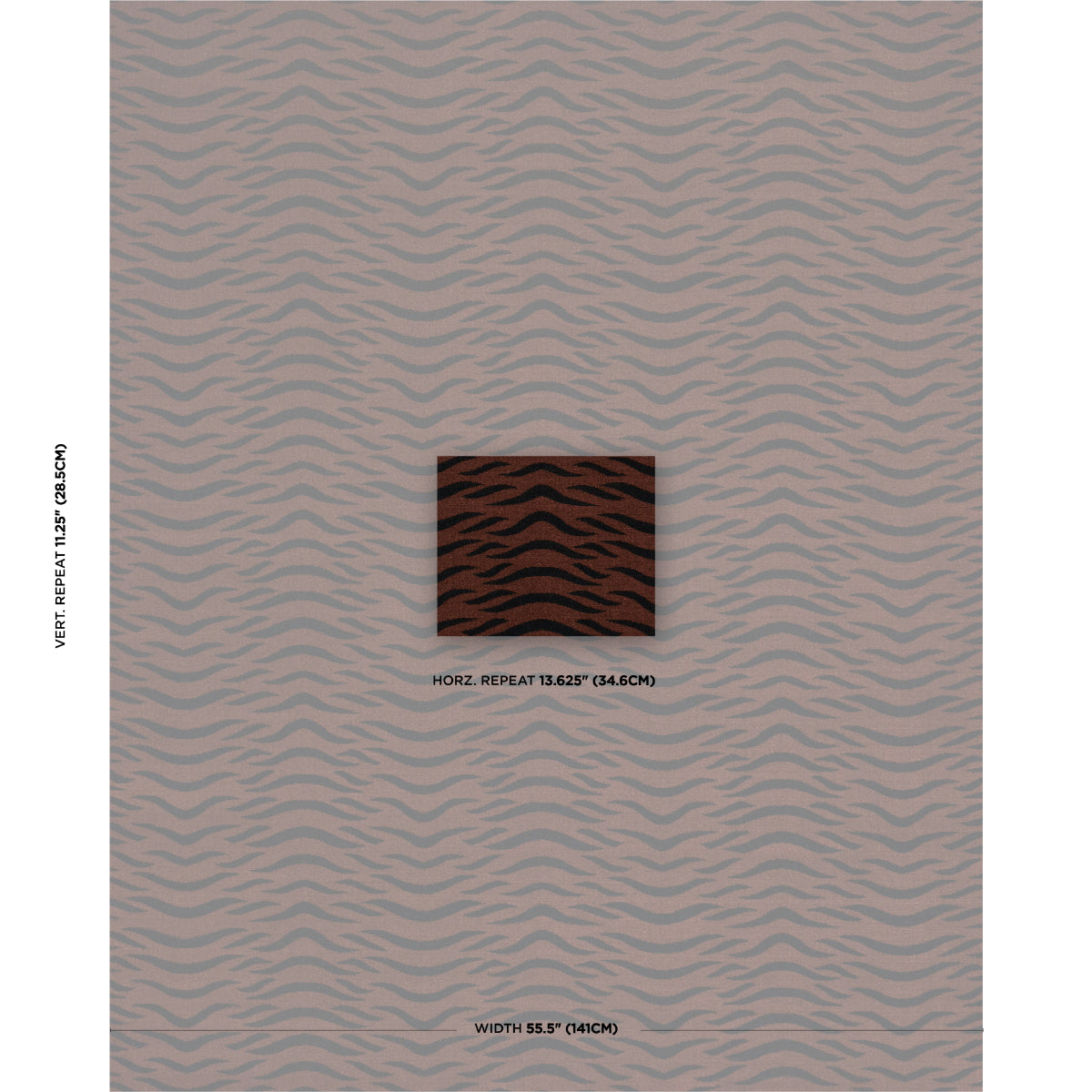 Schumacher Sabi Tiger Velvet Java Fabric - Eade's Wallpaper