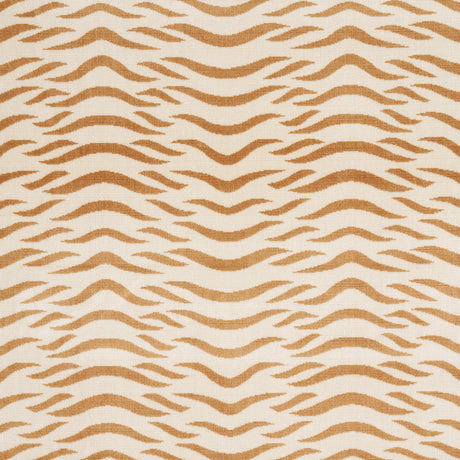 Schumacher Sabi Tiger Velvet Camel Fabric - Eade's Wallpaper