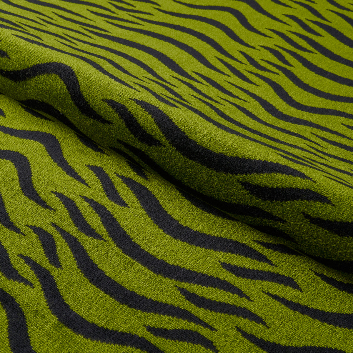 Schumacher Sabi Tiger Velvet Jungle Fabric - Eade's Wallpaper