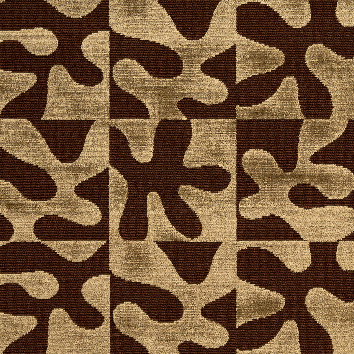Schumacher Modern Dance Velvet Gold Fabric - Eade's Wallpaper