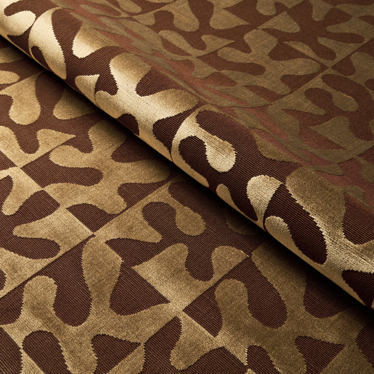 Schumacher Modern Dance Velvet Gold Fabric - Eade's Wallpaper