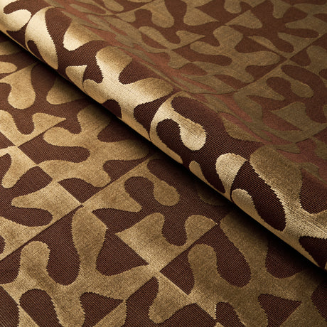 Schumacher Modern Dance Velvet Gold Fabric - Eade's Wallpaper