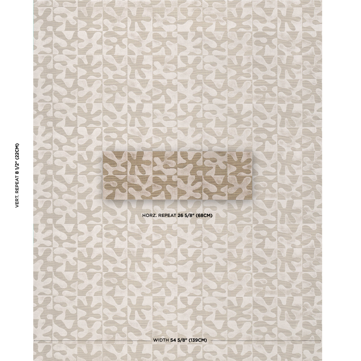 Schumacher Modern Dance Velvet Champagne Fabric - Eade's Wallpaper