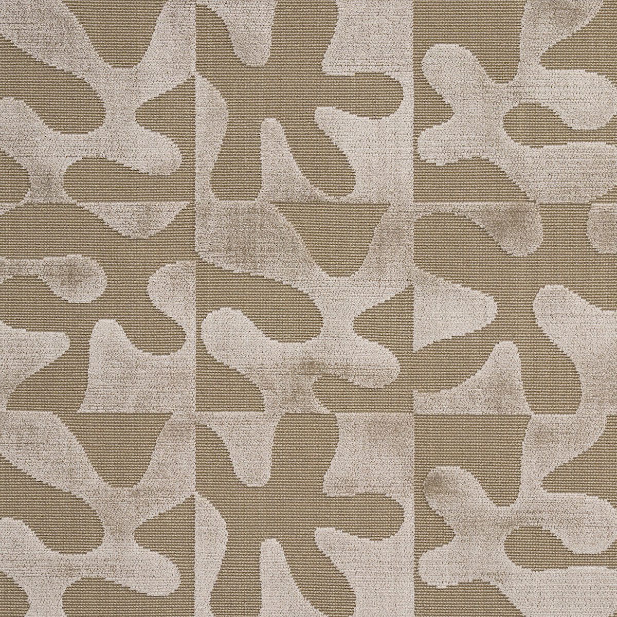 Schumacher Modern Dance Velvet Champagne Fabric - Eade's Wallpaper