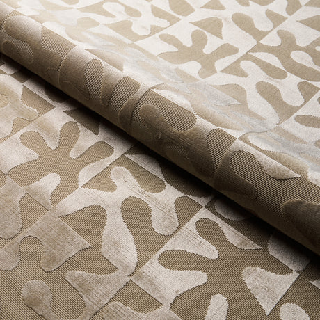 Schumacher Modern Dance Velvet Champagne Fabric - Eade's Wallpaper
