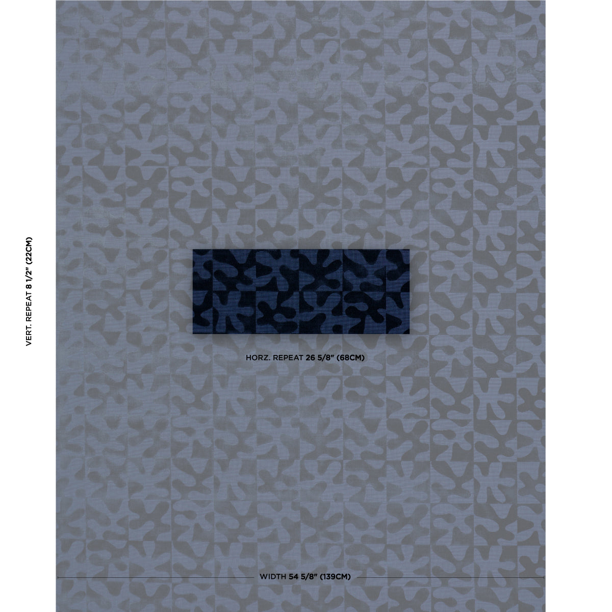 Schumacher Modern Dance Velvet Midnight Blue Fabric - Eade's Wallpaper