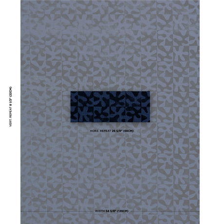 Schumacher Modern Dance Velvet Midnight Blue Fabric - Eade's Wallpaper