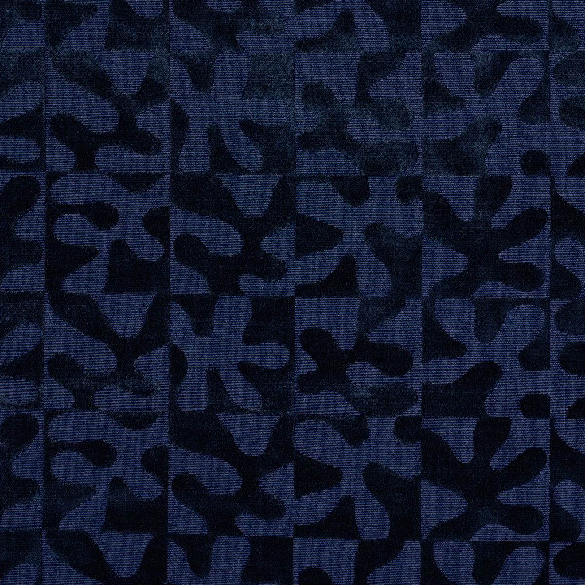 Schumacher Modern Dance Velvet Midnight Blue Fabric - Eade's Wallpaper