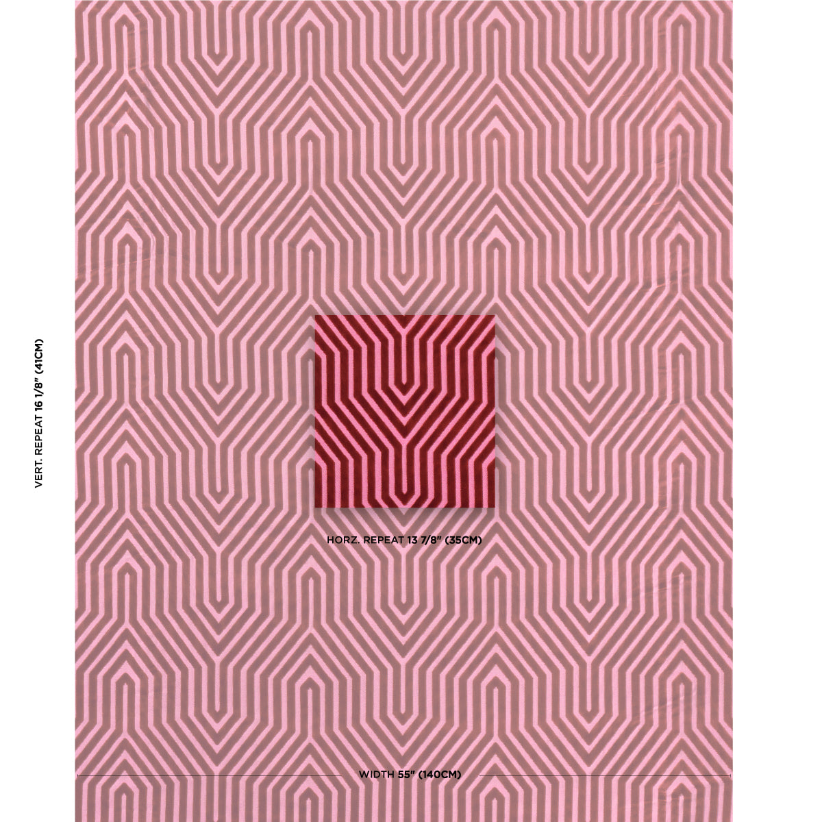 Schumacher Vanderbilt Velvet Fuchsia Fabric - Eade's Wallpaper