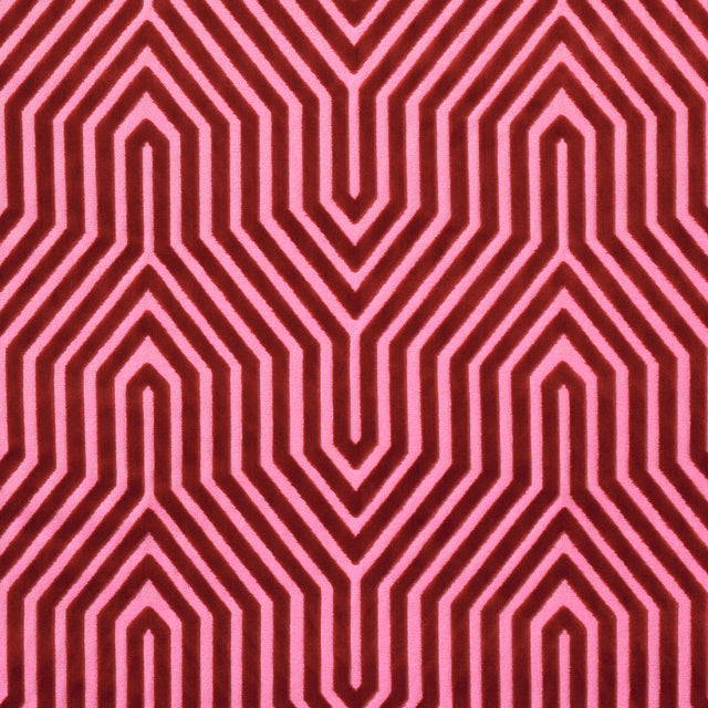 Schumacher Vanderbilt Velvet Fuchsia Fabric - Eade's Wallpaper