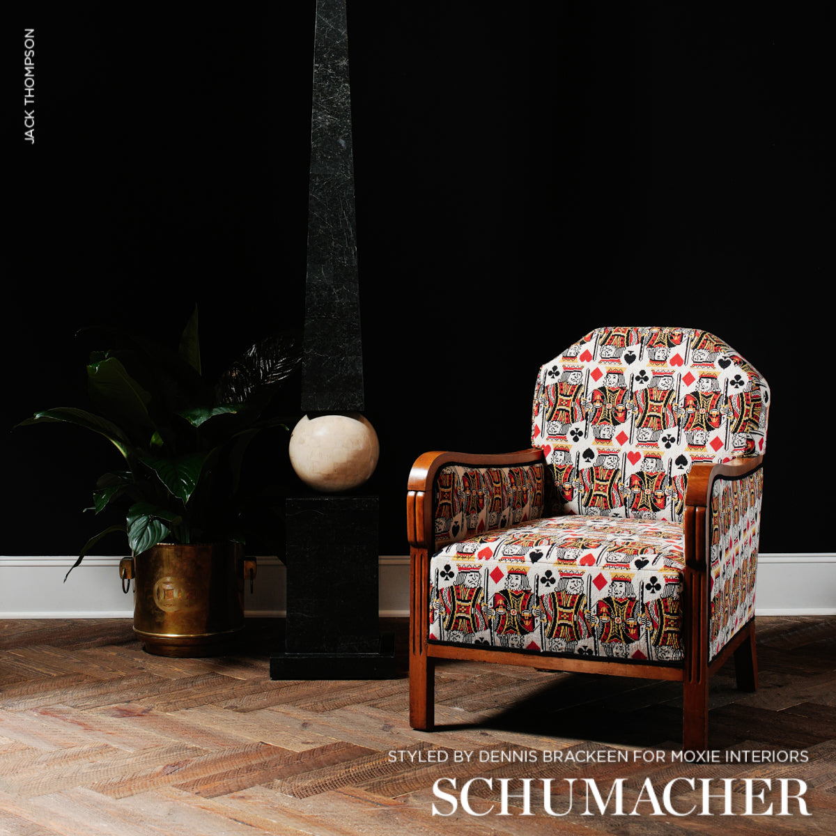 Schumacher King Épinglé Document Fabric - Eade's Wallpaper