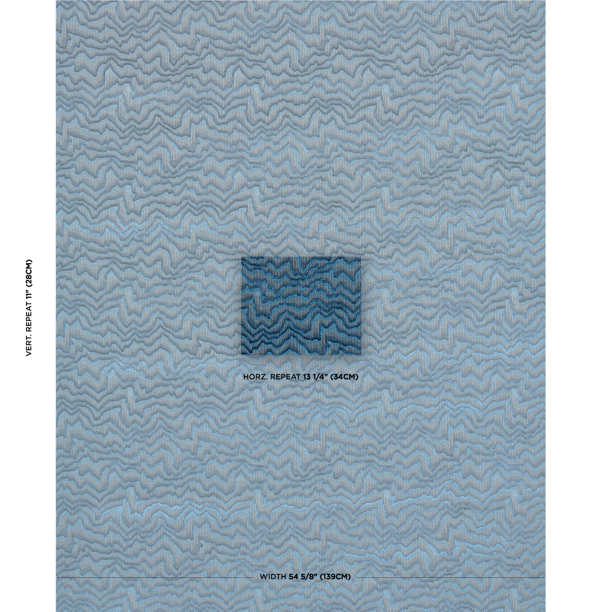 Schumacher Zambezi Velvet Slate Blue Fabric - Eade's Wallpaper