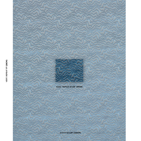 Schumacher Zambezi Velvet Slate Blue Fabric - Eade's Wallpaper